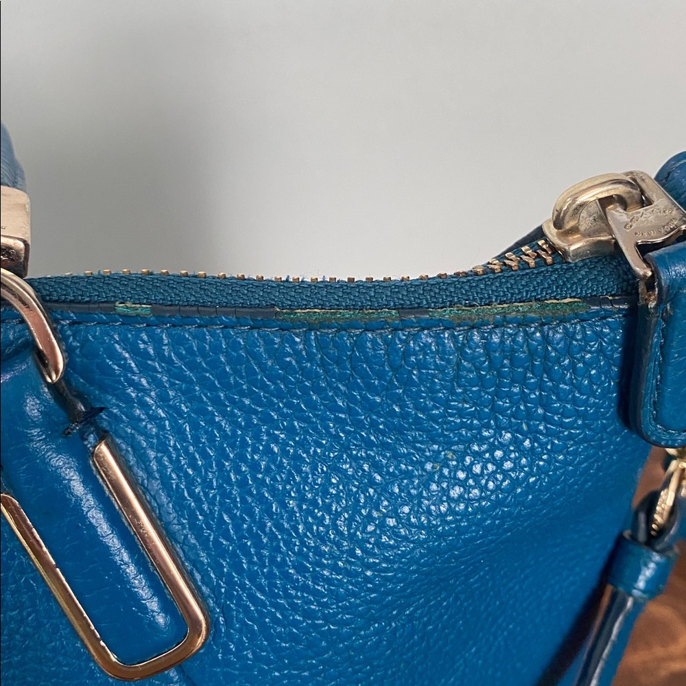 Coach Blue Leather Satchel Bag - Picture 9 of 16